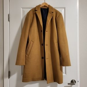 EUC men's lined camel coat, M